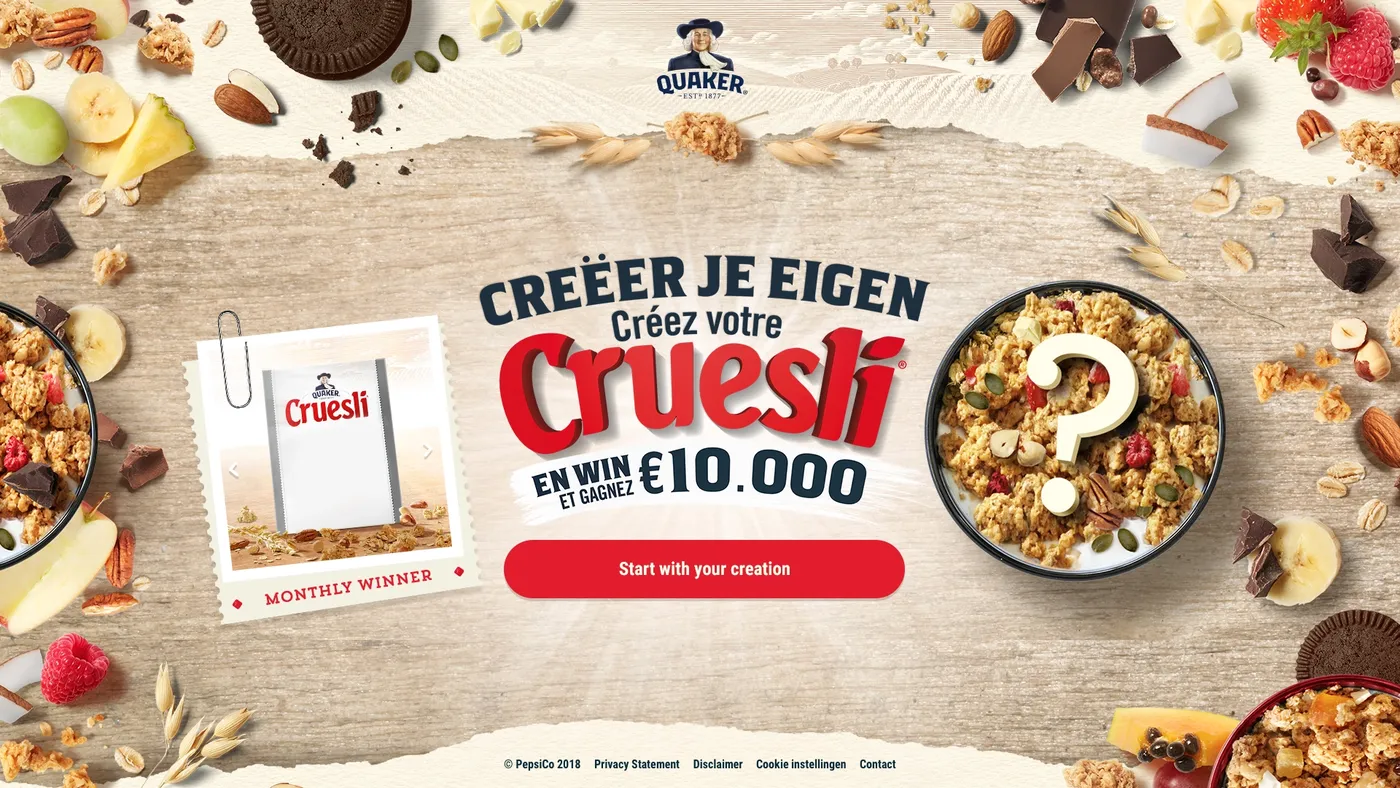 Winactiesite voor Cruesli (PepsiCo)